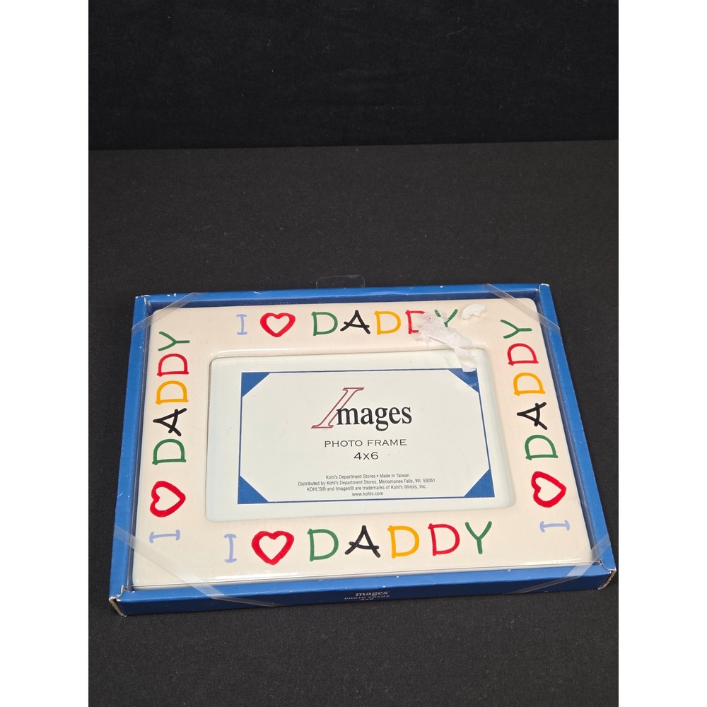 Kohls Images I Heart Daddy Ceramic Photo Frame 4x6 White Multi Color New